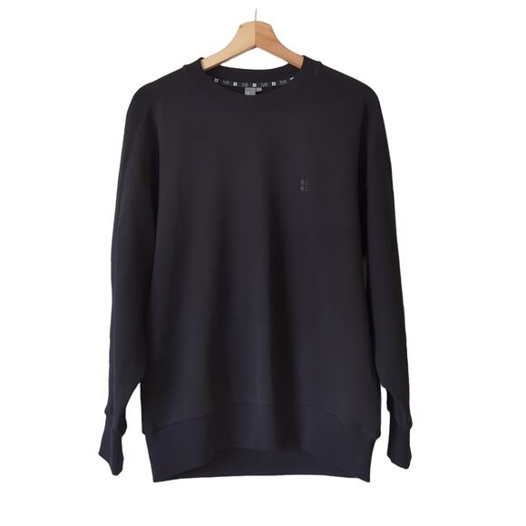 Sweaty Betty Womens Long Sleeve Black Crewneck Sweatshirt Oversize Top Small EUC - Picture 1 of 7